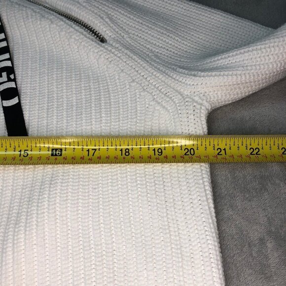 HUGO Shailey White Pullover Knit Ribbed Crew Neck Sweater Size Medium - Picture 9 of 13